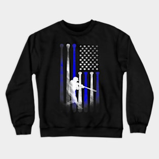 Team American Flag Baseball Player Gift Crewneck Sweatshirt